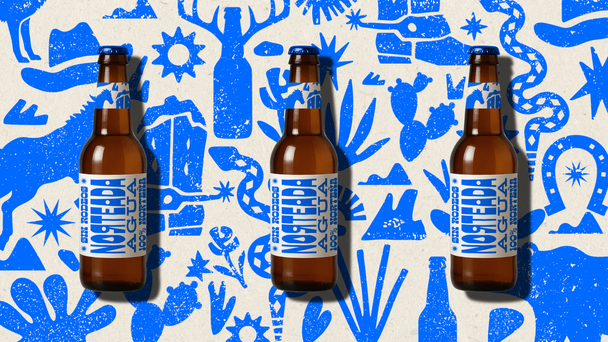 Botellas NORTEADA sobre el patrón norteño